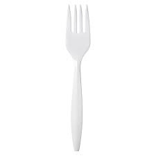 Disposable Forks - White - Soca Computer Accessories Supplies