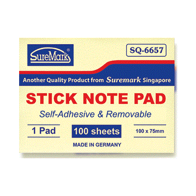 Suremark Post It Pad 3 X 4" SQ6657
